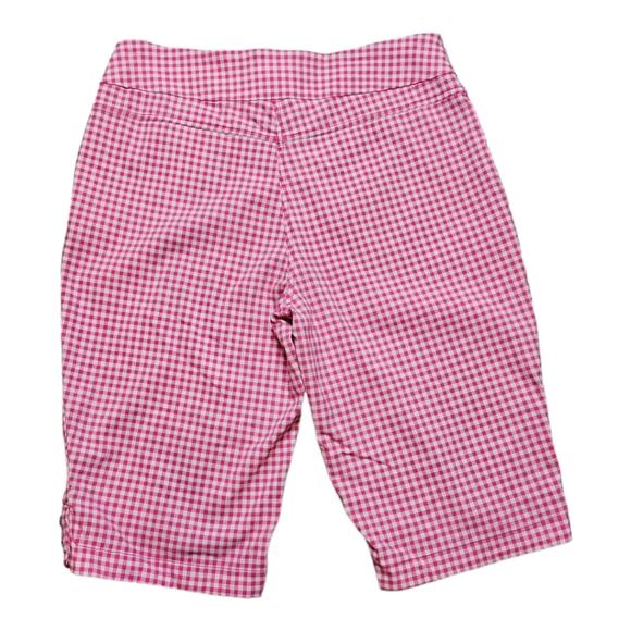 Alia Pink Gingham Print Stretchy Capri Size 14 - Picture 5 of 6
